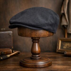 totes Men's Dark Gray Flat Cap Newsboy Hat